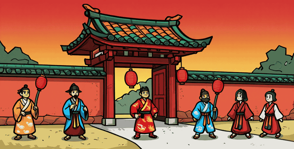 Map and illustration of the Ryukyu Kingdom